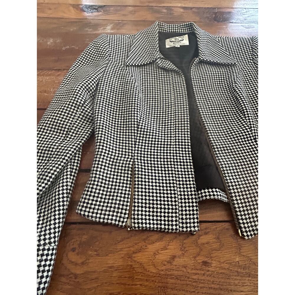 Vintage Black and White Entre Deux Modes by Carrie Rouveyrol Blazer Size 2 - Picture 3 of 9